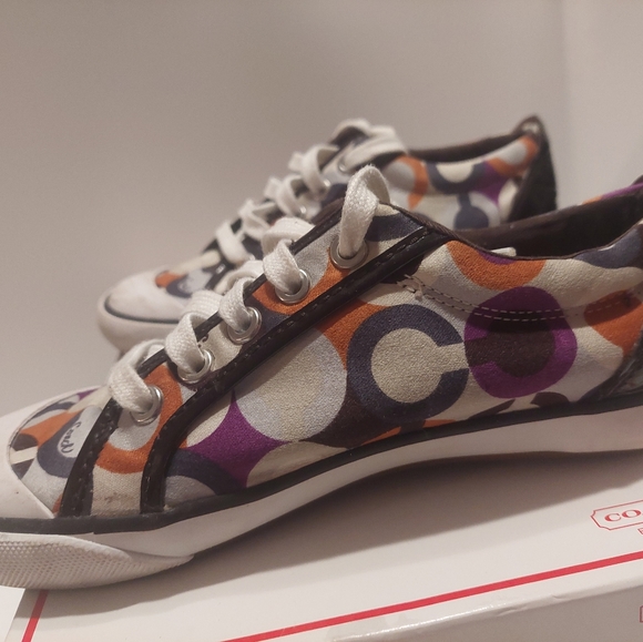 Coach Barrett Poppy sneakers brown patent trim - Picture 5 of 15